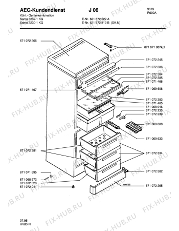 Взрыв-схема холодильника Aeg S3232-1KG - Схема узла Housing 001